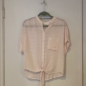 Striped White & Pink Blouse